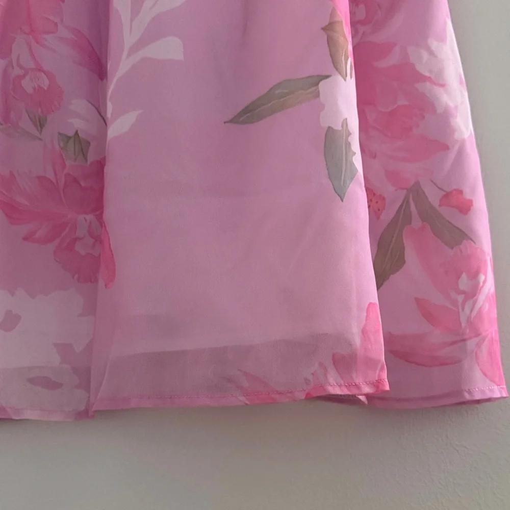 Pink Floral Ruffle Strap Top - Picture 9 of 16